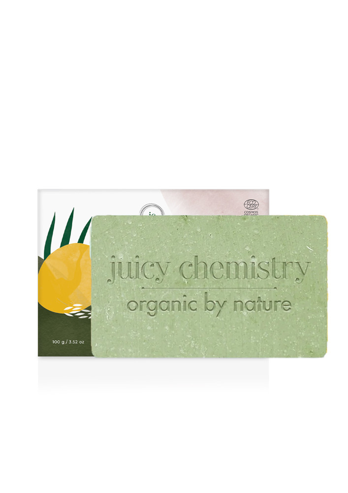 Juicy Chemistry Lime, Ginger & Rice Organic Soap For Skin Brightening & Tan Removal- 100 Gm/3.53oz