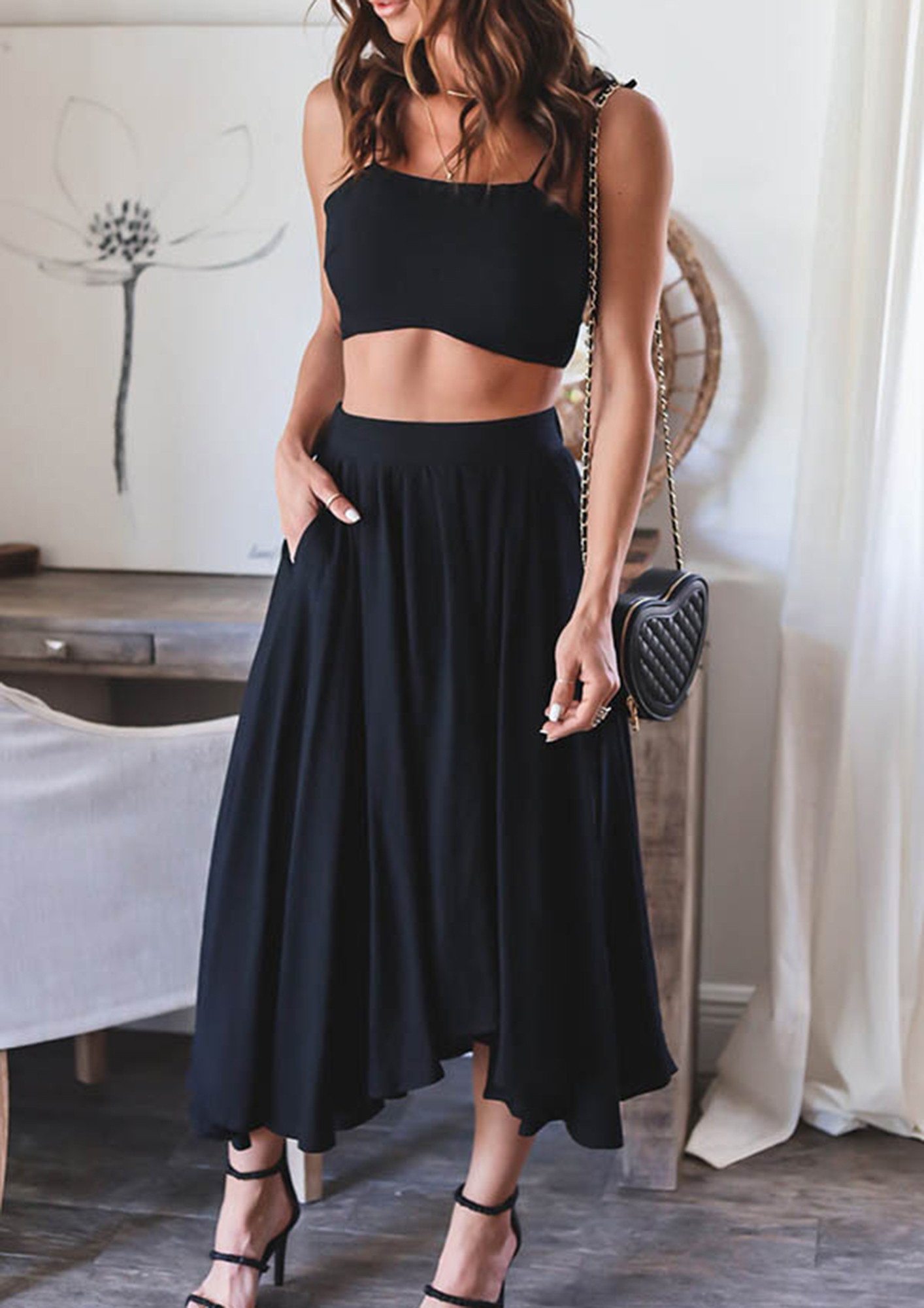 High Waisted Black Skirt For Women - Buy High Waisted Black Skirt For Women  online in India