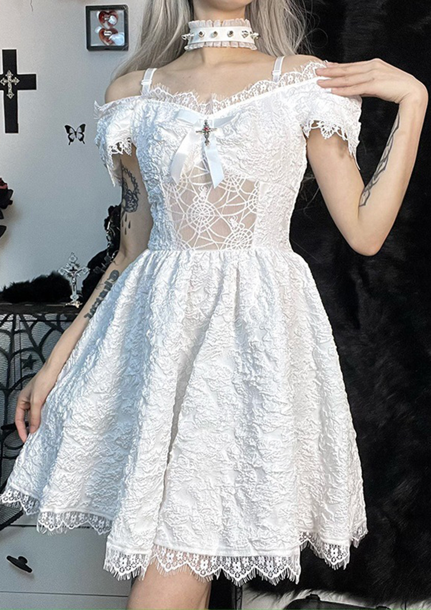 white gothic dress