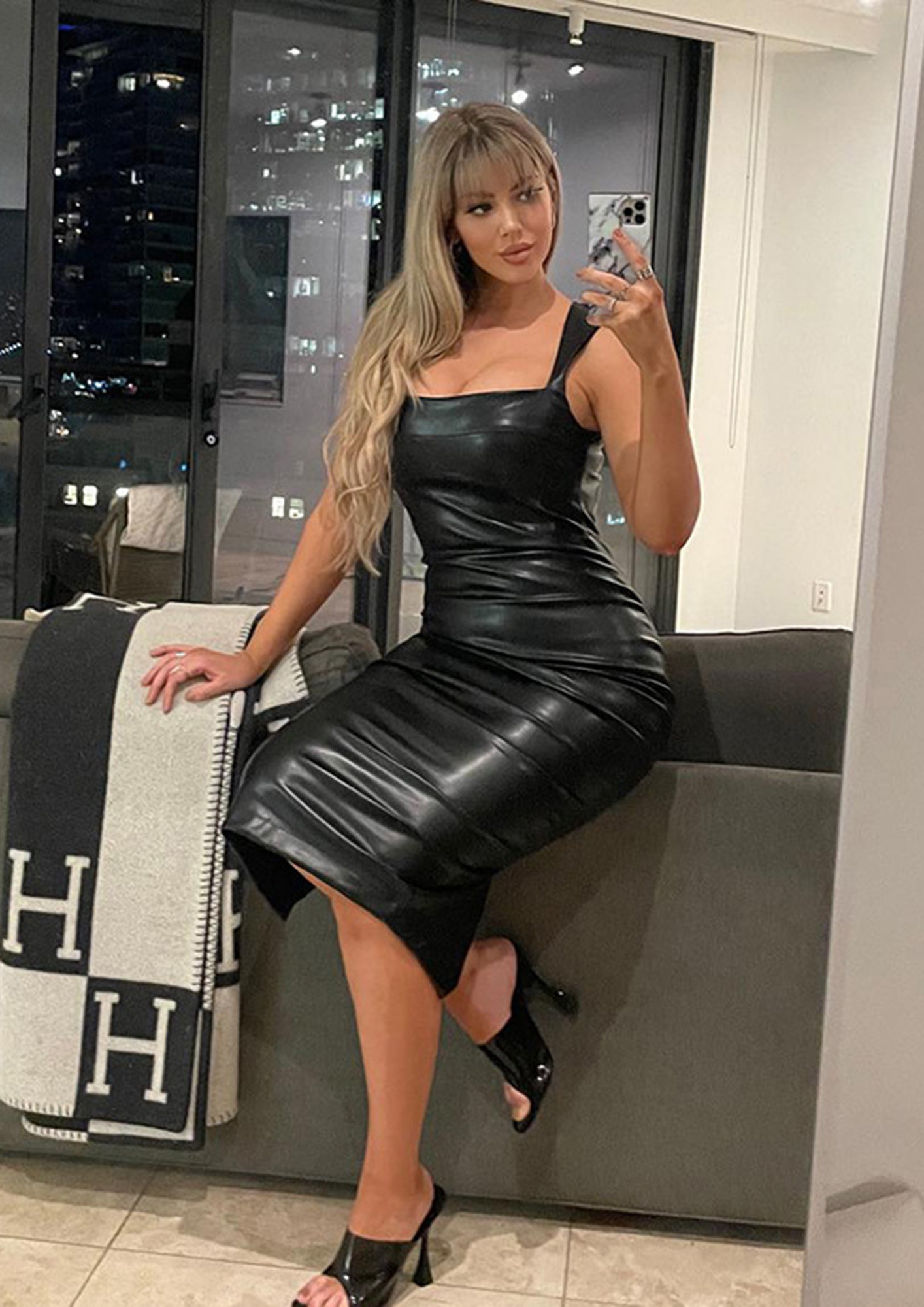 Sexy Black Leather Dress | Brittany