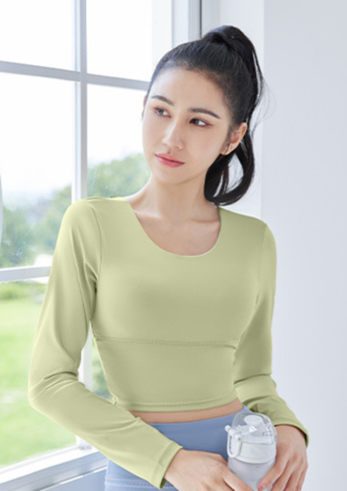 GREEN SPORTS TOP WITH CRISS-CROSS U-BACK