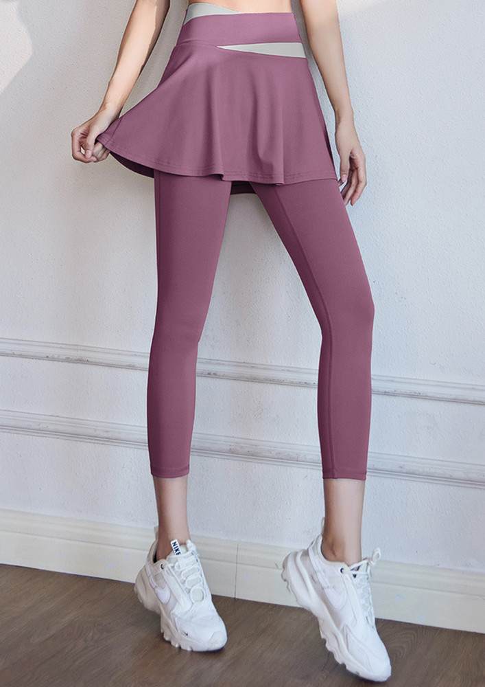SPORTS PURPLE SKIRT WITH ATTACHED PANT