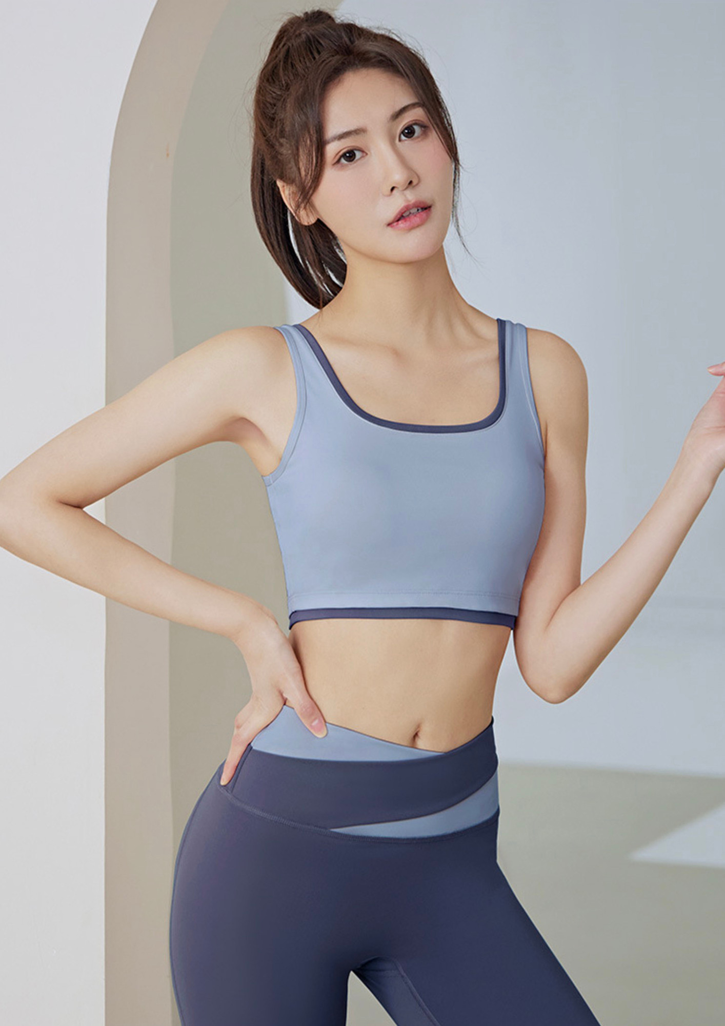 Buy BLUE SQUARE-NECK SPORTS BRA for Women Online in India
