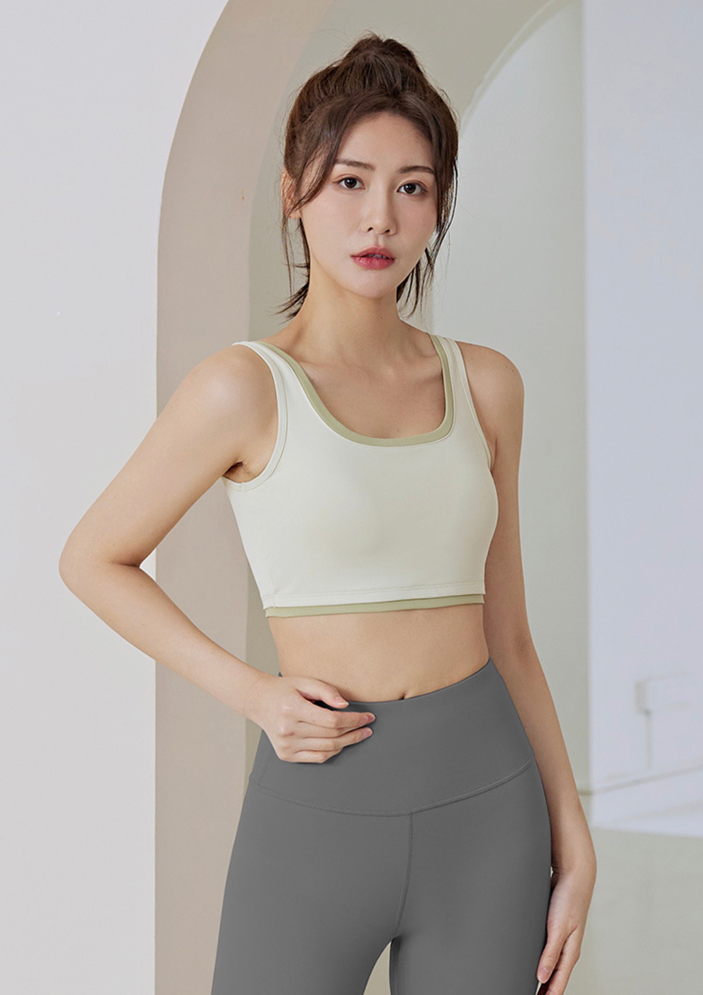Buy GREEN SQUARE-NECK SPORTS BRA for Women Online in India