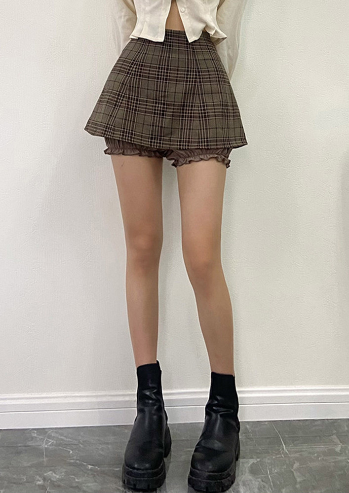 ABOVE THE LINE BROWN SKIRT