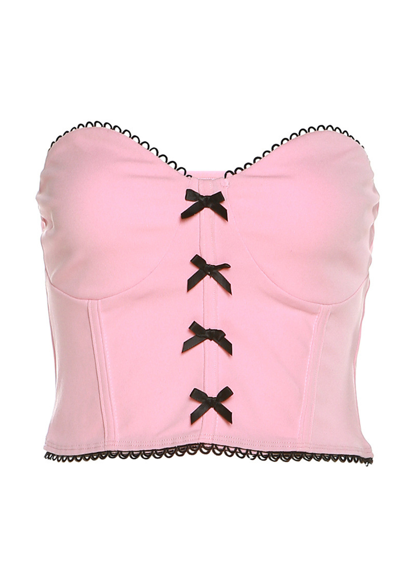 Buy PINK LACE-TRIM OPEN-BACK TUBE TOP for Women Online in India