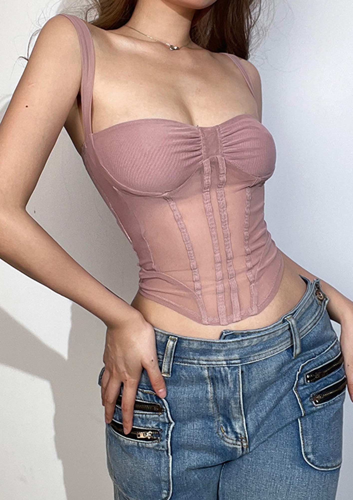 Buy PINK SLIMMING STRAP CROPPED CORSET for Women Online in India