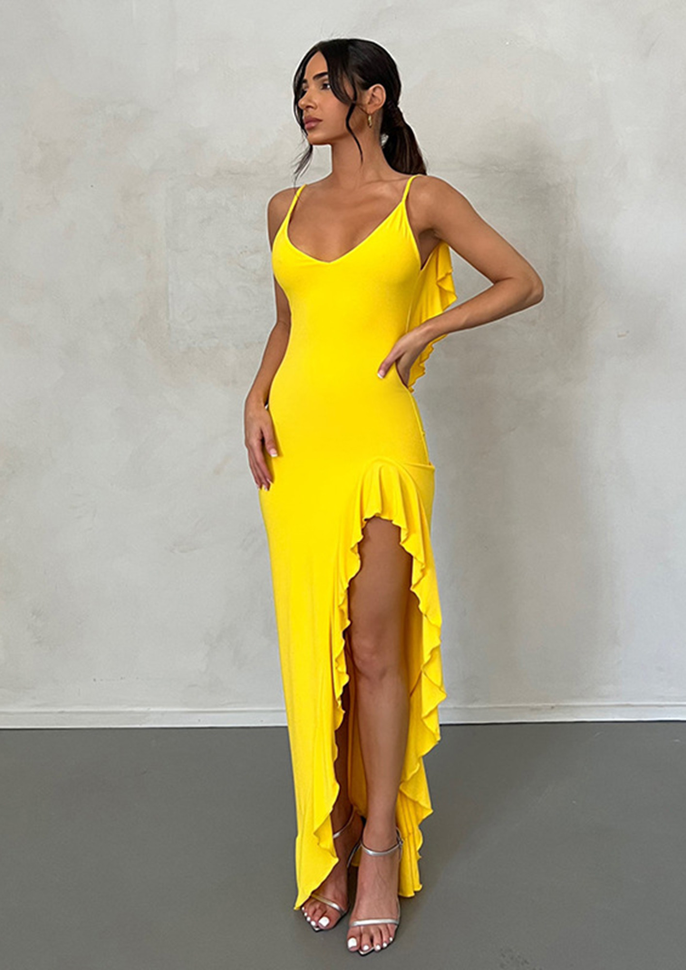 Women's Sexy Long Dress One-Shoulder Cutout High Slit Maxi Party Eveni –  KesleyBoutique
