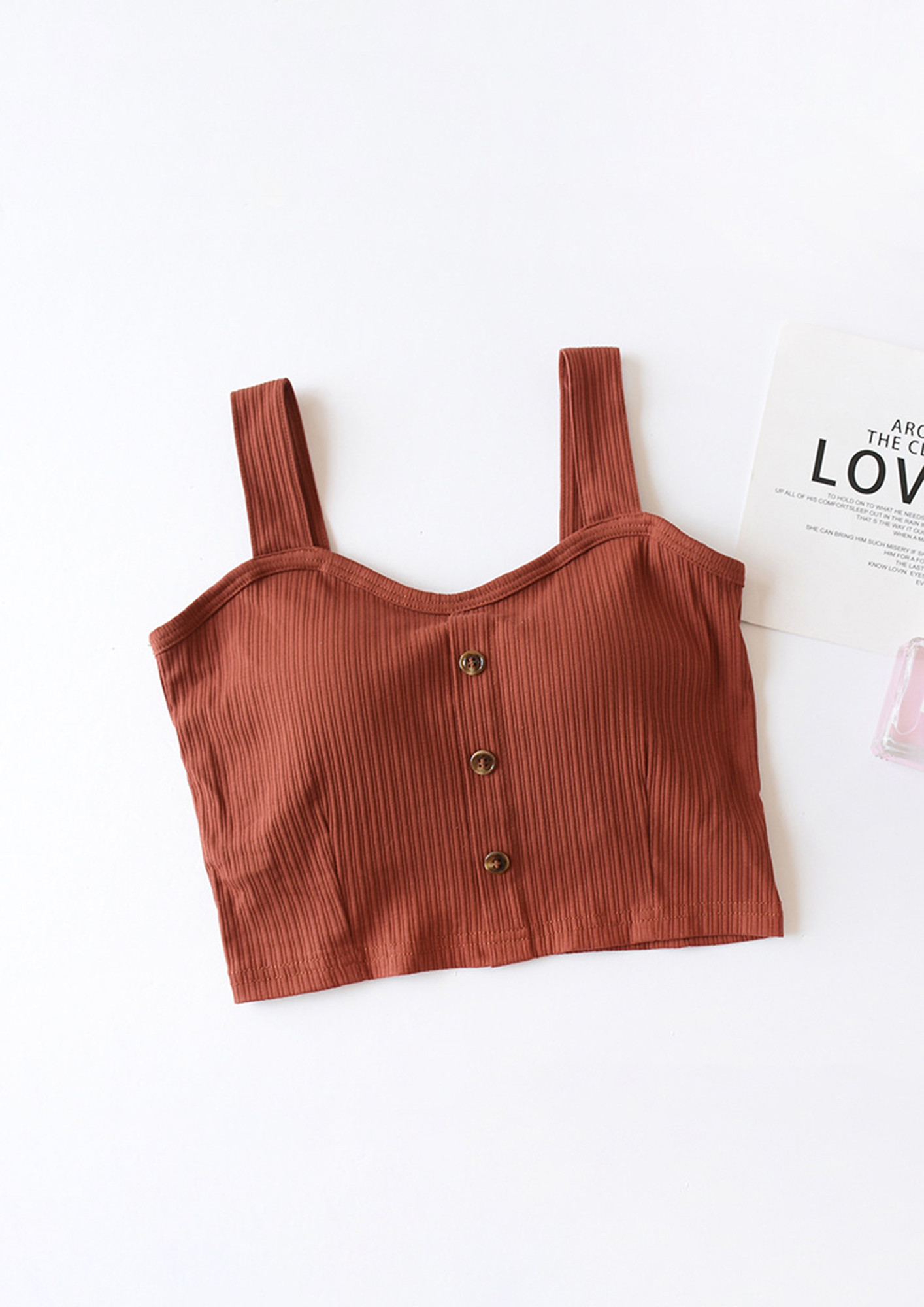 FALL IS COMING BRICK RED CROP TOP