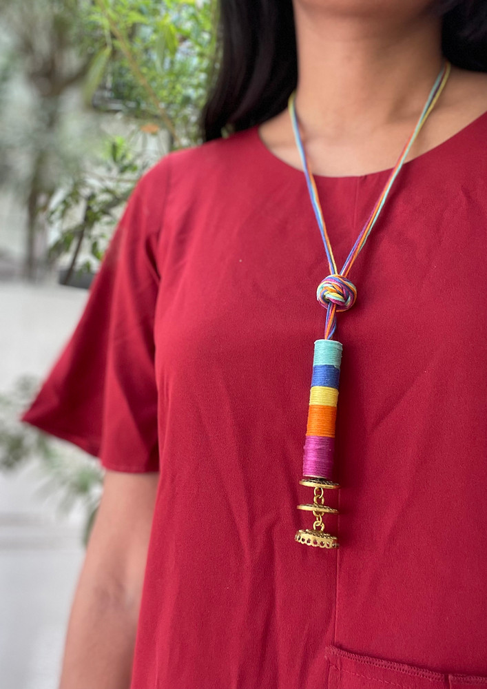 Multicolored Cylinder Necklace