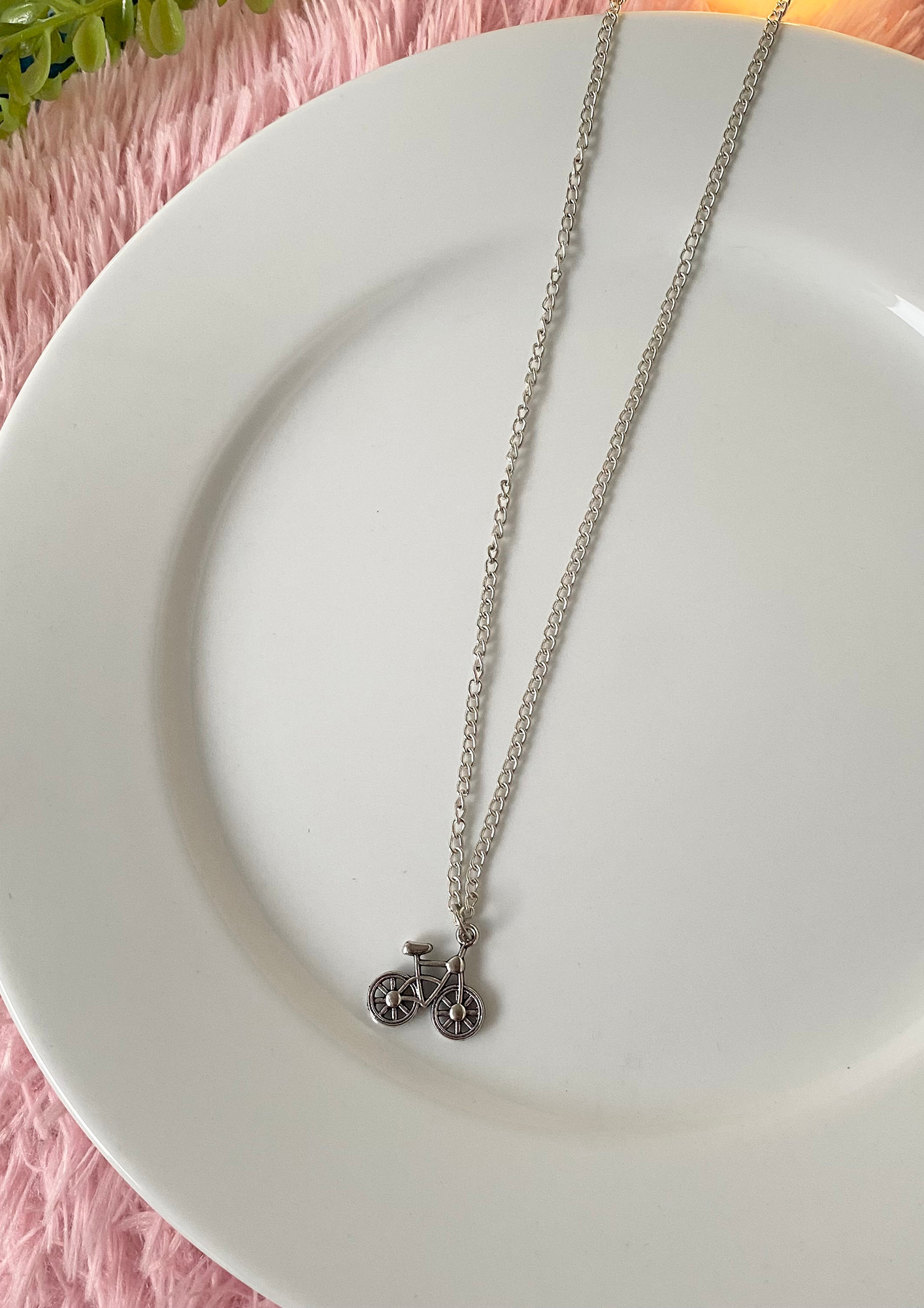 DAINTY BICYCLE CHARM NECKLACE