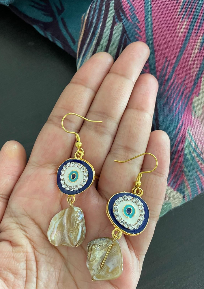 Evil Eye And Mother Of Pearl Danglers
