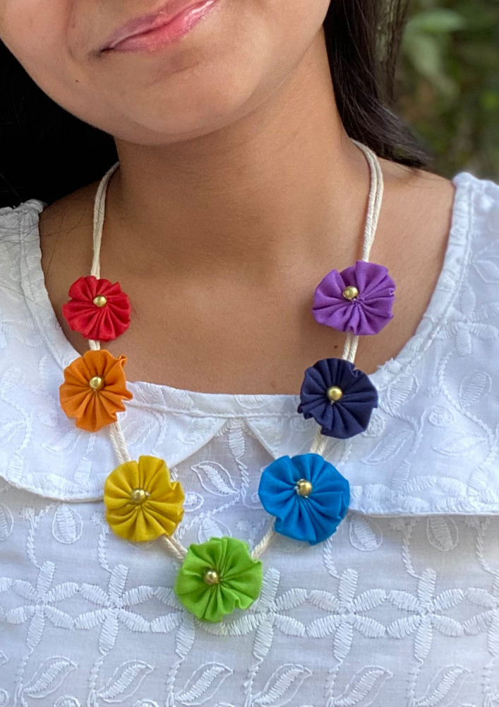 Floral Fabric Boho Necklace