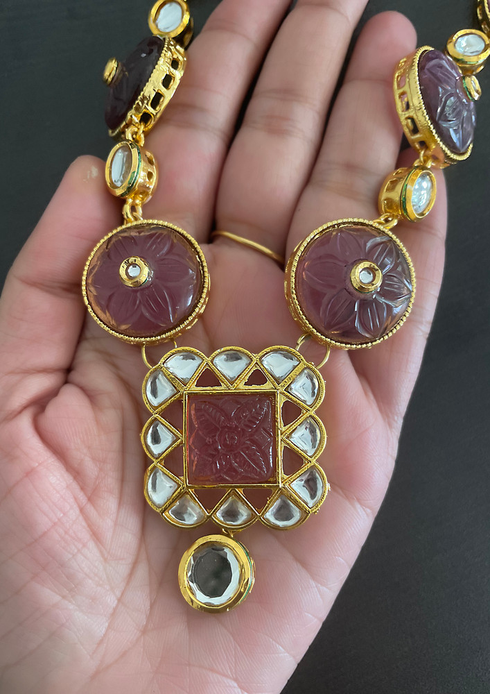 Mauve Magic Kundan Necklace