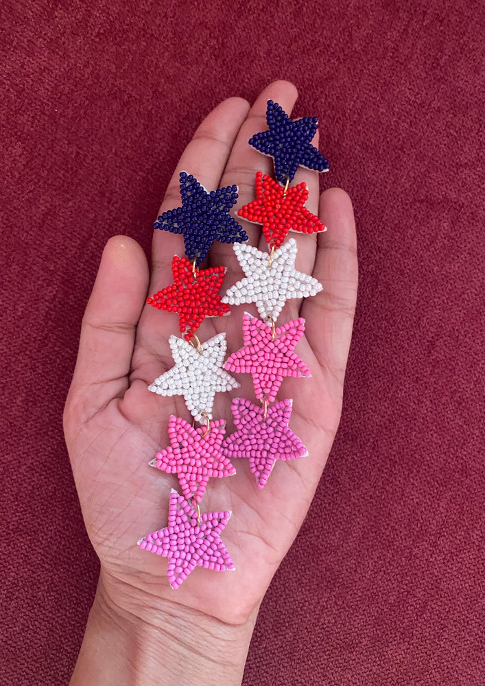 Quirky Beaded Star Earrings
