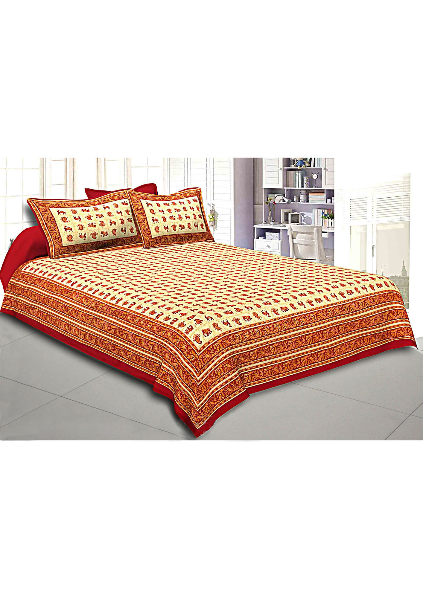 Buy King Size Double Bedsheet Hand Block And Animal Print Super Fine Cotton  Premium for Women Online in India