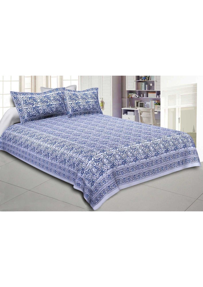 Diverging Paisley Blue King Size Bedsheet