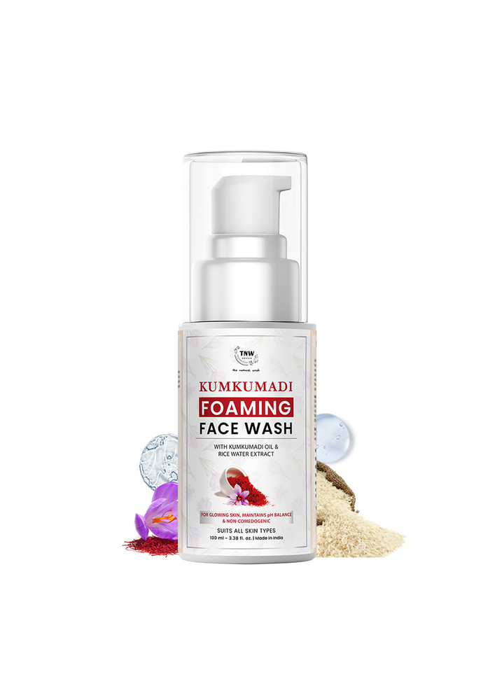 TNW-The Natural Wash Kumkumadi Foaming Face Wash for Glowing Skin | With Kumkumadi Oil & Rice Water Extract | Reduces Pigmentation & Controls Excess Oil | Suitable for All Skin Types