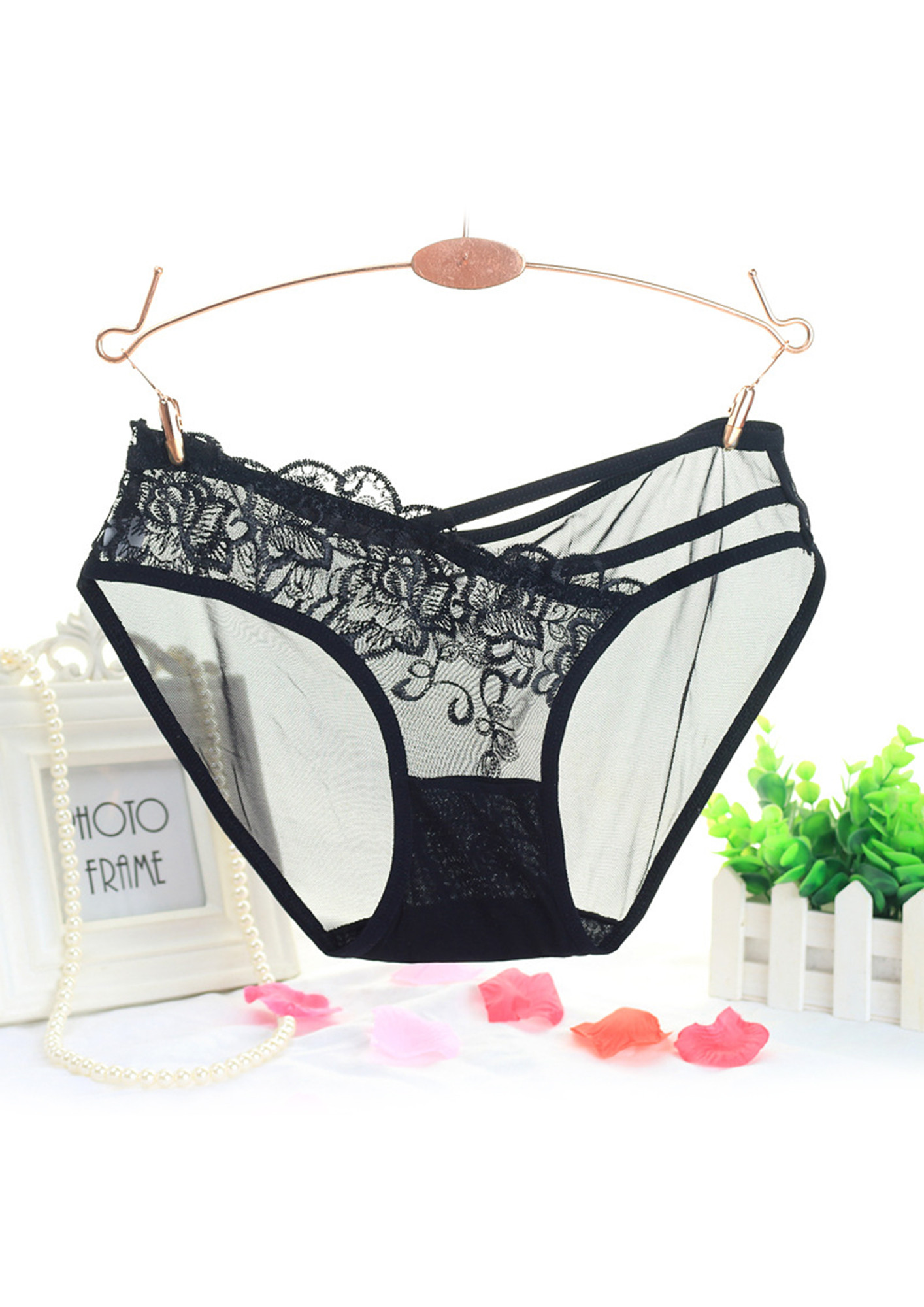Buy MESH-ES-UP W/ LACE BLACK BIKINI PANTY for Women Online in India
