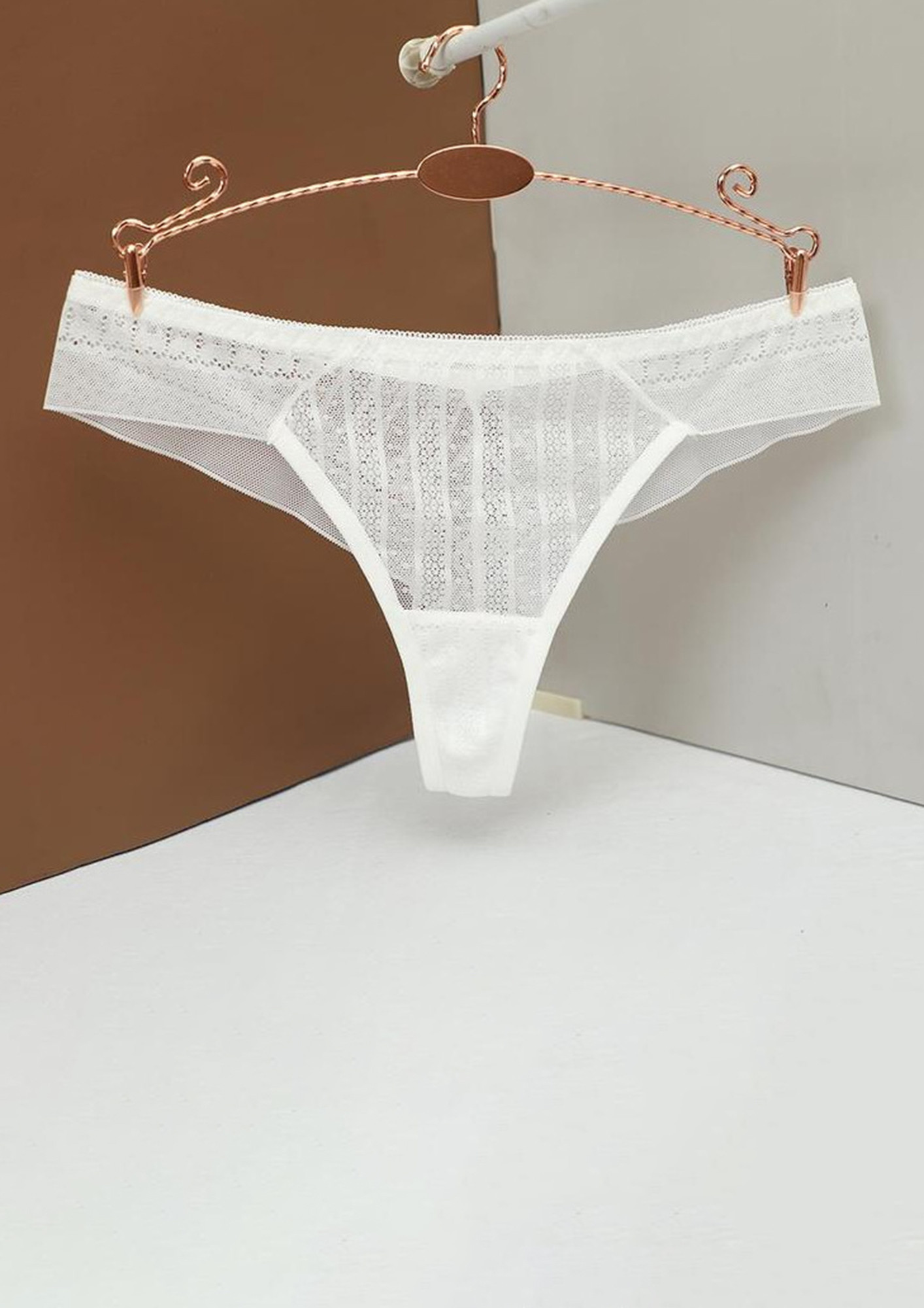 Buy SEAMLESS WHITE JACQUARD LACE THONG for Women Online in India
