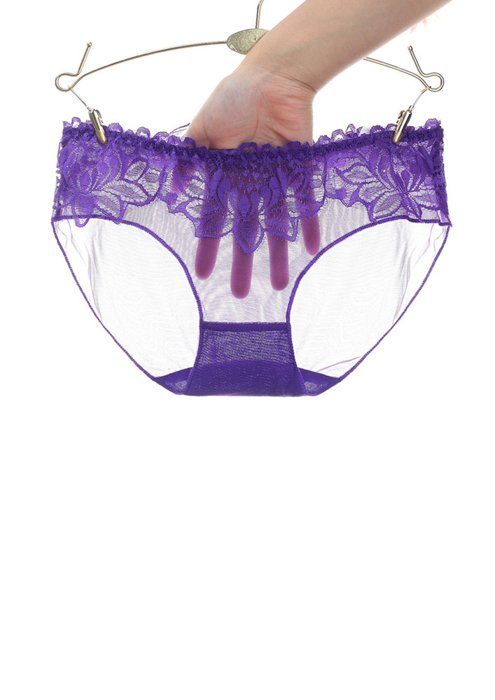 Lace-mesh Pretty Purple Bikini Brief