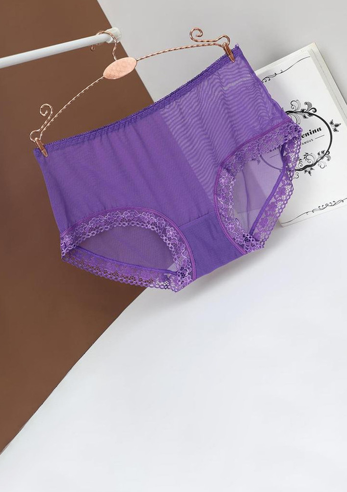 PURPLE LOW-RISE MESH HIPSTER BRIEF