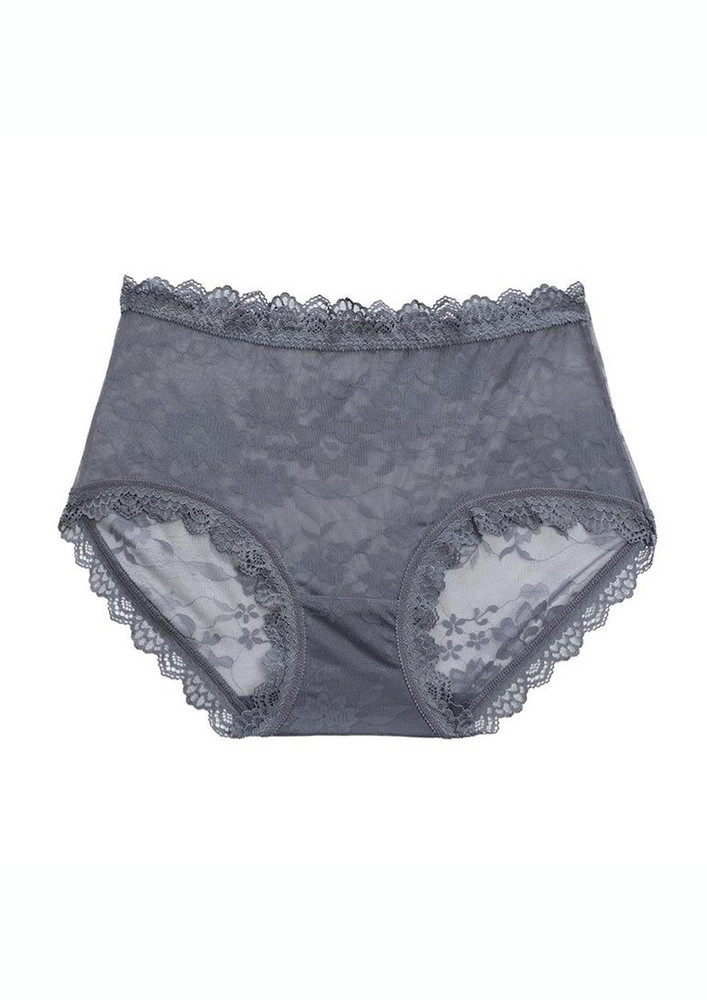BLUE LOW-RISE LACY HIPSTER BRIEF
