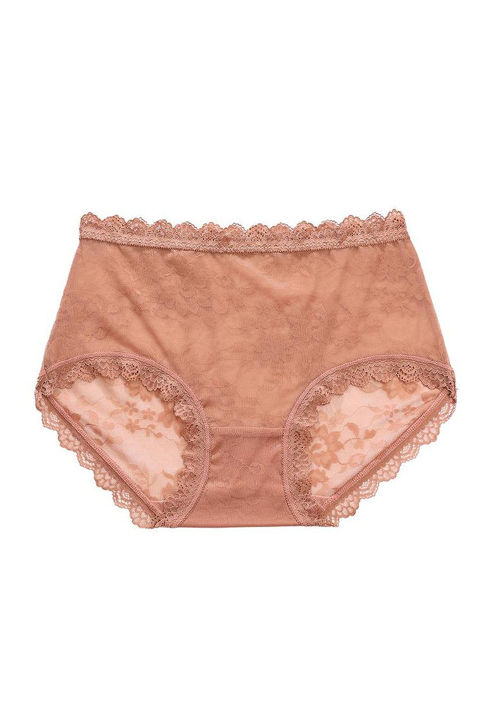 BROWN LOW-RISE LACY HIPSTER BRIEF