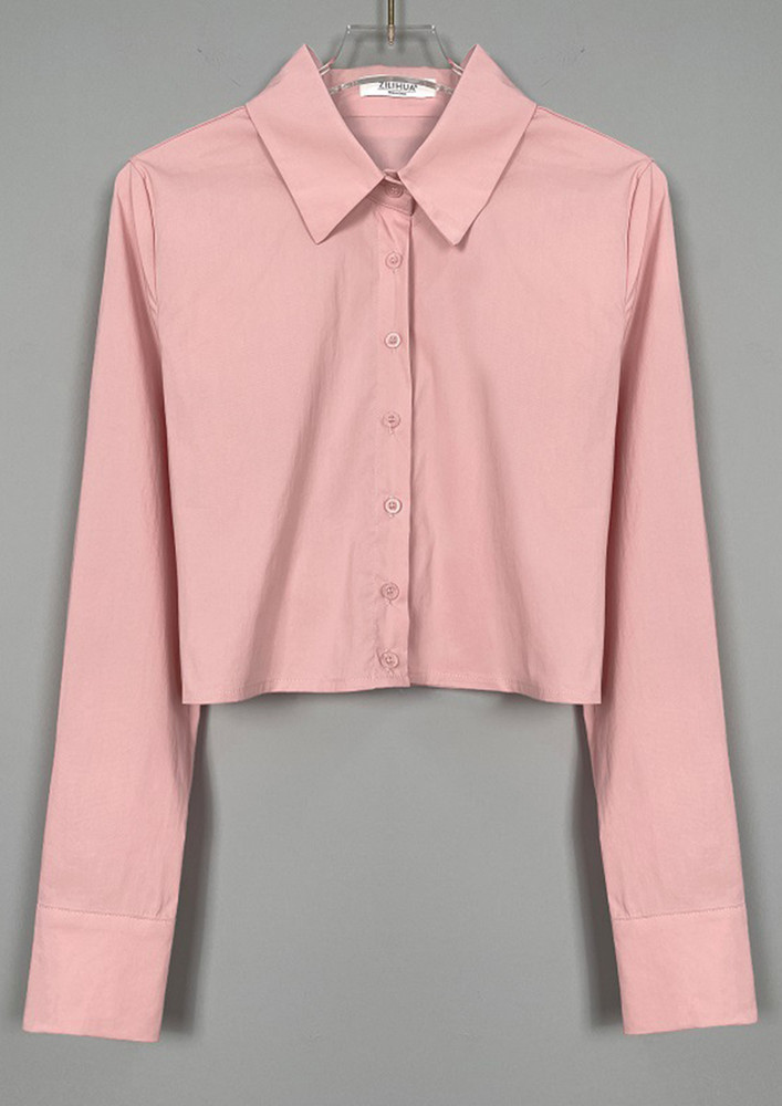 PINK BUTTON DOWN COLLARED BLOUSE