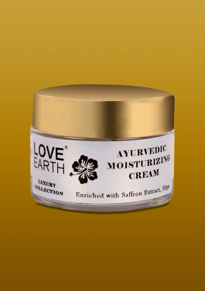 Love Earth Ayurvedic Moisturizing Cream With Saffron, Giloy Extracts 50gm
