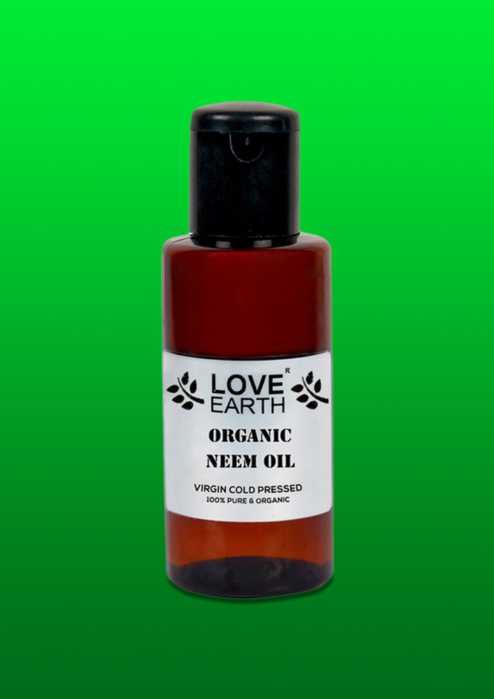 Love Earth Organic Neem Oil With Natural Virgin Cold Pressed Neem For Hair & Skincare, Reduces Dandruff & Skin Inflammation