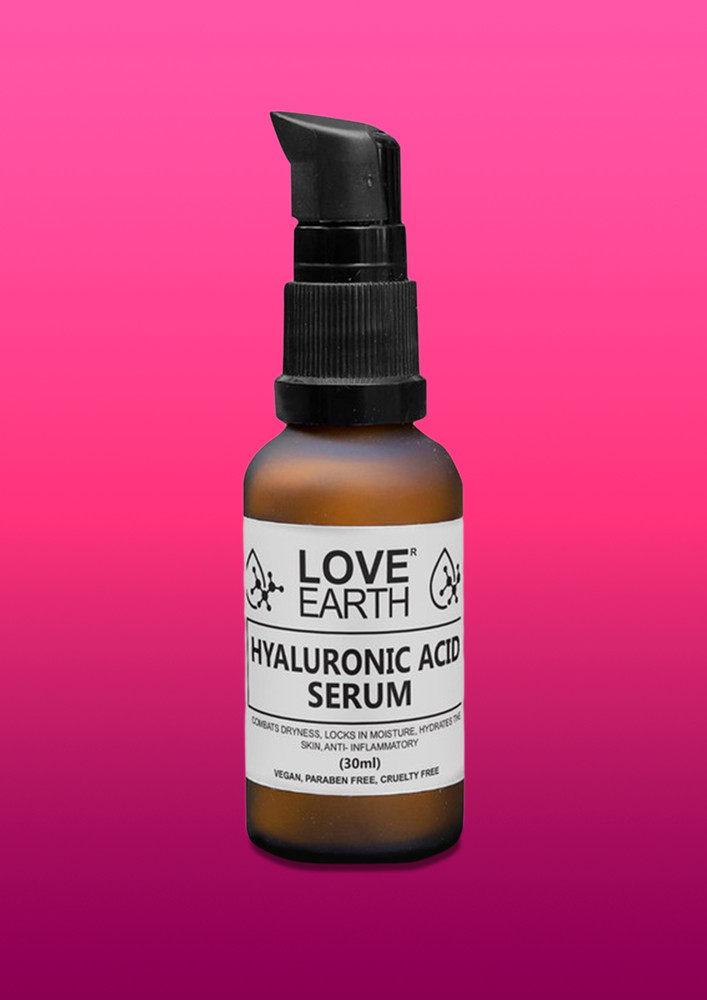 Love Earth Hyaluronic Acid Serum With Organic Aloe Vera & Essential Oils For Moisturised, Nourished & Hydrated Skin 30 Ml