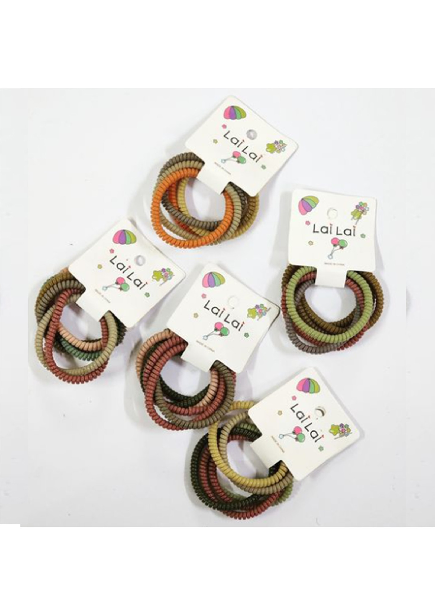 Multicolored Pack of 25 Rubber Band Elasticated Wired Style Hair Bands by The Little Girl Store