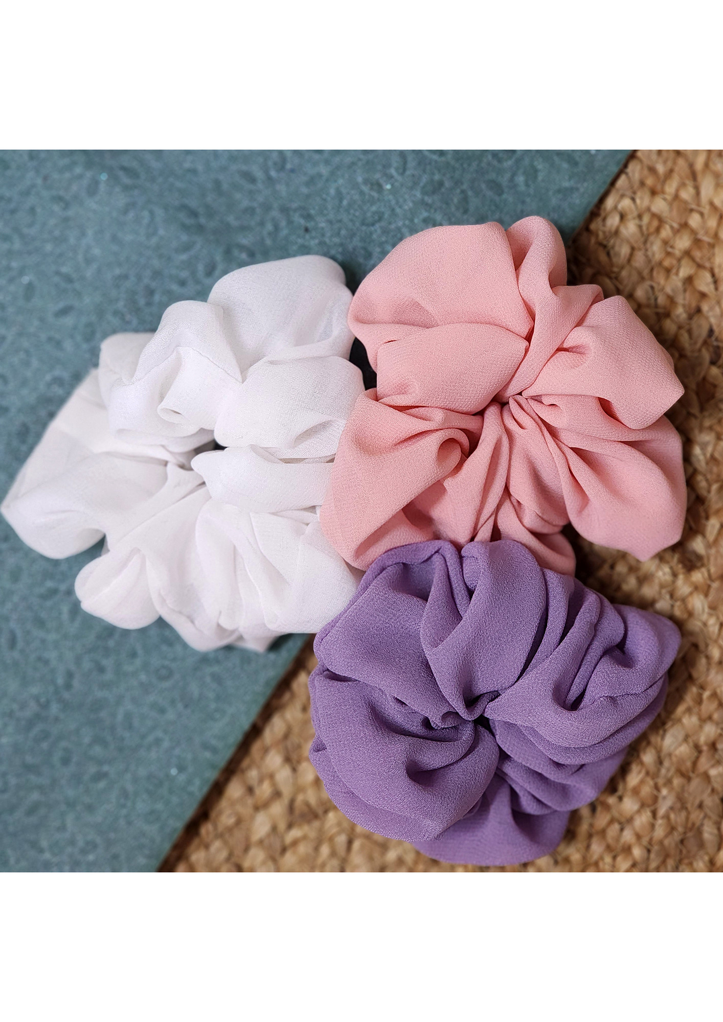 Colorful Scrunchies Bright Colors Puffy Look Pack of 3 For Girls by The Little Girl Store-LG_Scrunchies02