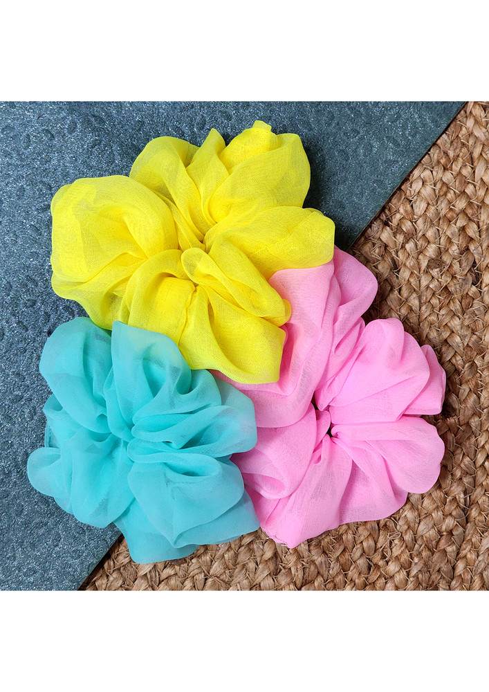 Colorful Scrunchies Bright Colors Puffy Look Pack of 3 For Girls by The Little Girl Store-LG_Scrunchies03