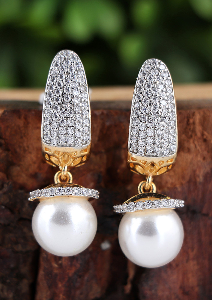 Lavish Lifestyle American Diamond Pearl Contemporary Earrings