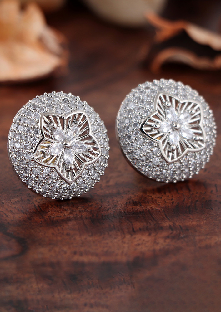 Lavish Lifestyle American Diamond Silver Stud Earring