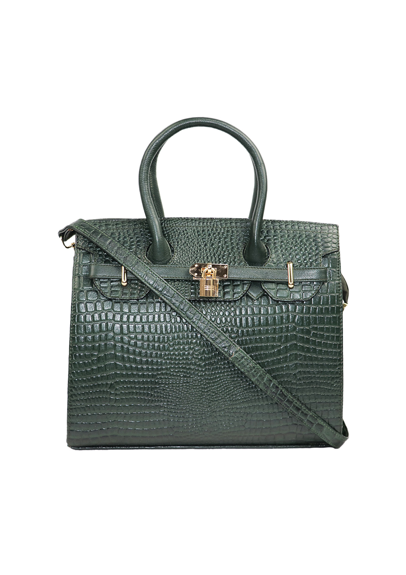 Women'S Leather Crocodile Handbag Crossbody Bag For Women | Green