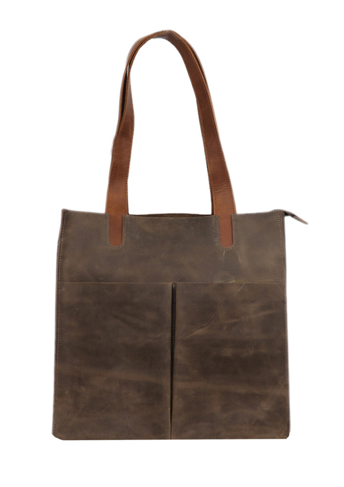Tote Bag With Leather Shoulder Straps