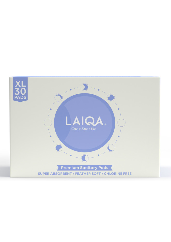 LAIQA Ultra Soft Heavy Flow Night Sanitary Pads For Women, Pack of 32- 30XL Pads + 2 Pantyliners