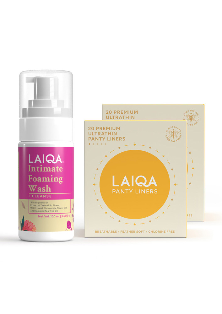 LAIQA Intimate Hygiene Kit - Intimate Foaming Wash & Panty Liners
