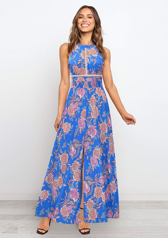Blooming High Dark Blue Floral Dress