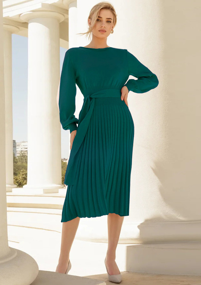 Pleated And Pretty Green Dress