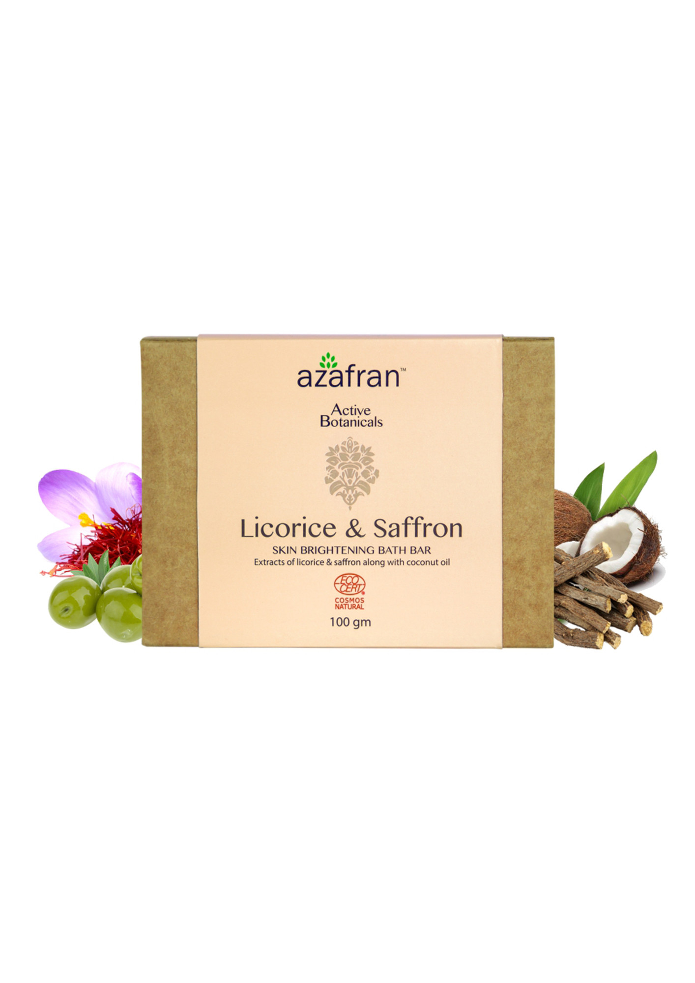 Organic Licorice & Saffron Skin Lightening Bath Bar- 100gm