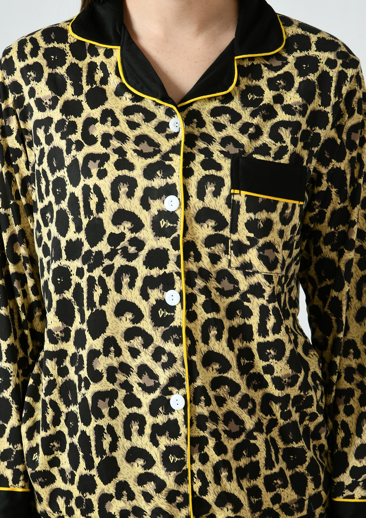 Buy LOODY'S Women's Digital Leopard/Cheetah Print Night Dress | Women  Camouflage Satin Night Suit |Top and Pyjama Set for Girls Black at Amazon.in