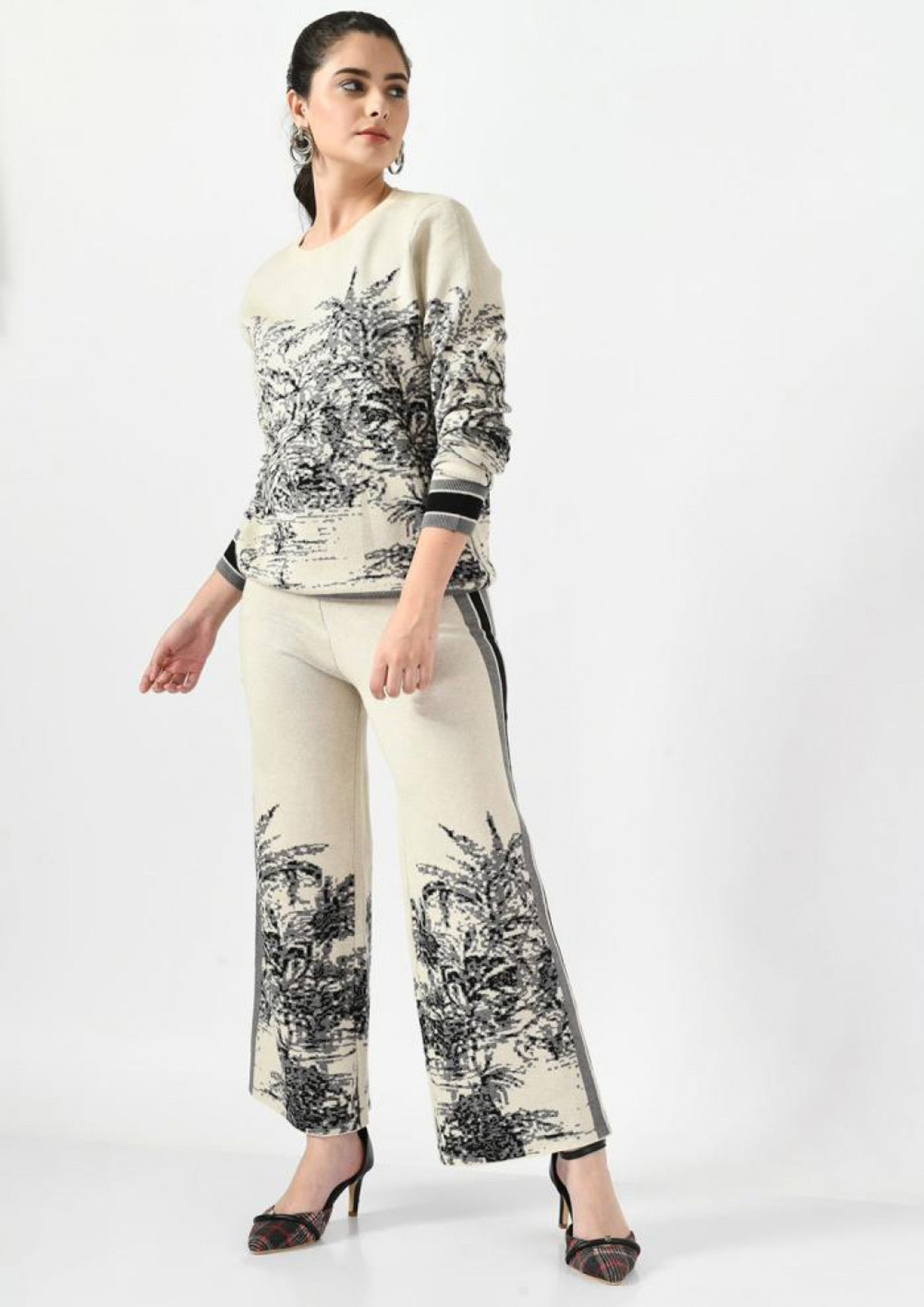 Buy Printed Cord Set-White for Women Online in India