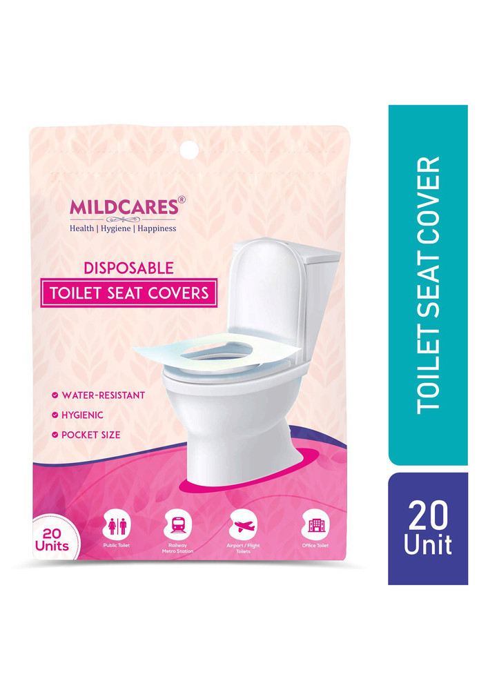 Mildcares Disposable Toilet Seat Covers| No Direct Contact With Unhygienic & Dirty Toilet Seats| Water-resistant & Hygienic - Pack Of 20 Sheet