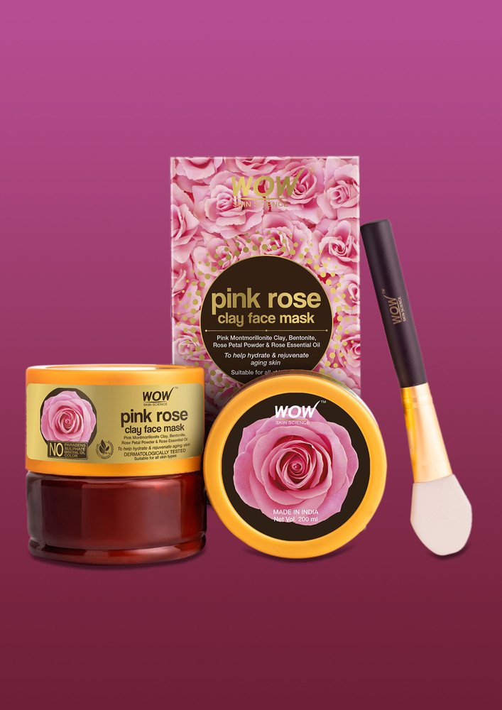 WOW Skin Science Pink Rose Clay Face Mask - 200 mL