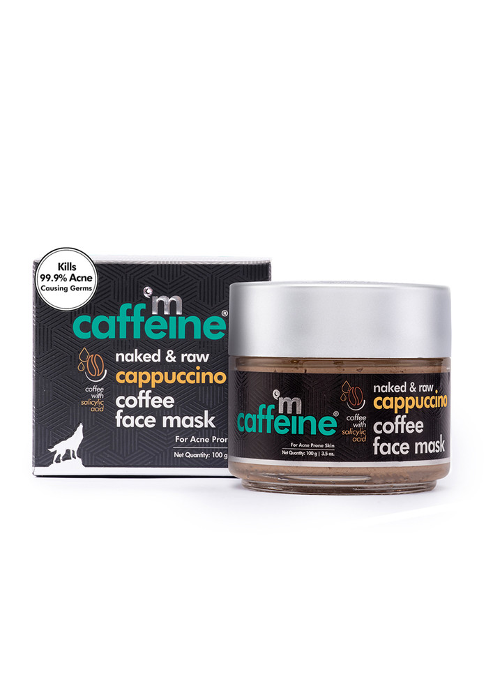 Mcaffeine Cappuccino Coffee Face Mask - Kills 99.9% Acne Causing Germs With Salicylic Acid & Kaolin Clay (100gm)