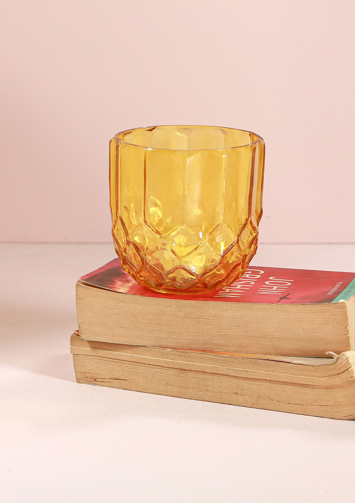 Manor House Orange Cut Glass Vase ,Small
